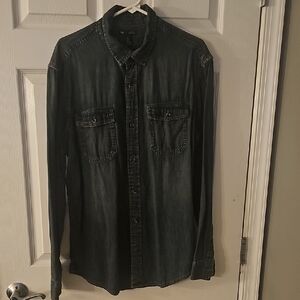 GAP Men's Casual Button Down Shirt - Dark Denim